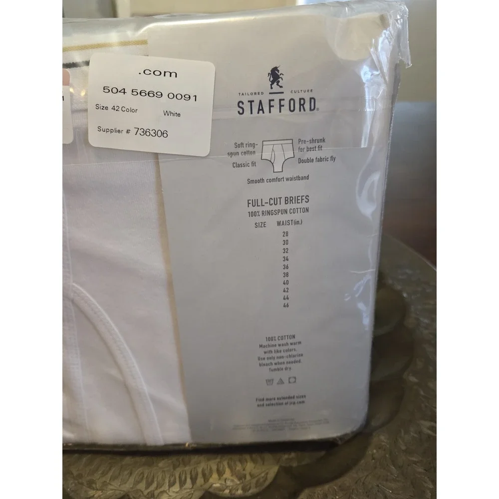Mens Stafford Full Cut Briefs 42
